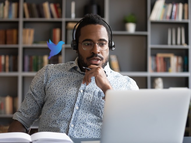 Remote employee assessing the benefits of GoDaddy defederation for greater control of a Microsoft 365 environment.